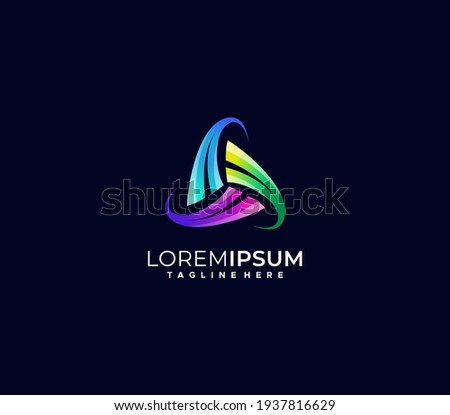 Abstract triangle colorful creative logo design element