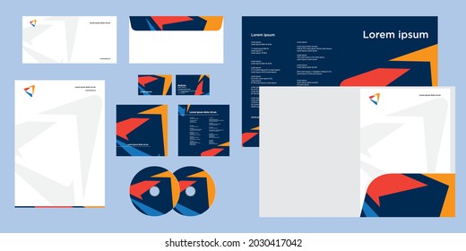 Abstract Triangle Colorful Modern Corporate Business Identity Stationary