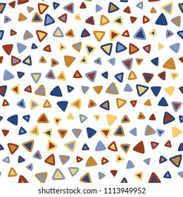 Abstract triangle colorful vector seamless pattern. Gaudi style mosaic