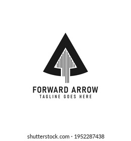 Abstract Triangle Combined with Forward Arrow Silhouette Inside Logo Design.