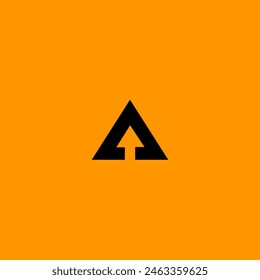 Abstract Triangle Combined with Forward Arrow Silhouette Inside Logo Design
