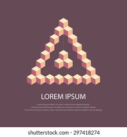 Abstract Triangle Cube Background, Vector Illustration