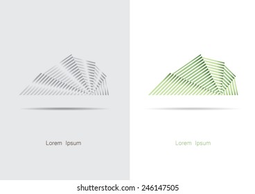 Abstract triangle curve vector sign.