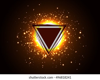 Abstract Triangle Design with Lights. Minimalistic Geometric Background. Abstract Modern Geometrical Design Template. Vector Illustration