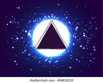 Abstract Triangle Design with Lights. Minimalistic Geometric Background. Abstract Modern Geometrical Design Template. Vector Illustration