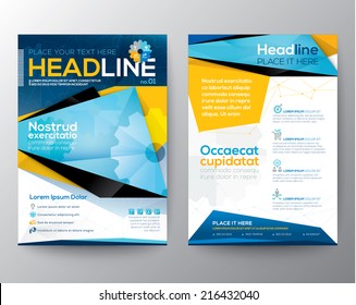 Abstract Triangle Design Vector Template Layout For Magazine Brochure Flyer Booklet Cover Annual Report In A4 Size