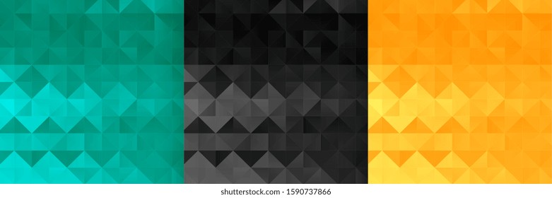 abstract triangle and diamond style pattern set 