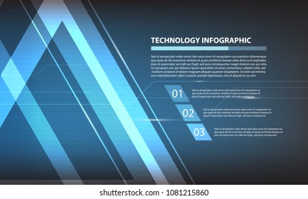 Abstract triangle digital technology background infographic, futuristic presentation structure elements concept background design