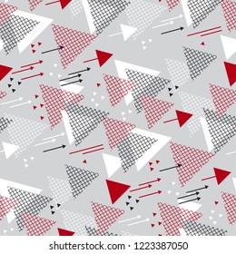 Abstract triangle direction geometric seamless pattern. Yellow and black repeatable motif for wrapping paper, fabric, background, surface design 
