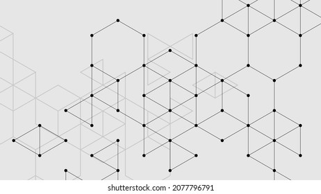 Abstract triangle and dot grayscale background. Digital vector design. Modern geometric backdrop. Futuristic technology. Communication black and white concept. Minimal layout for web and print. 