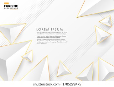 Abstract triangle element of geometric gold style geometric pattern background. Premium & elegant. Modern style.You can use for cover template, poster, banner web,. Vector illustration