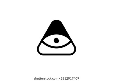 Abstract Triangle Eye Logo Icon | Modern All Seeing Providence Vector Monogram for Cyber Security