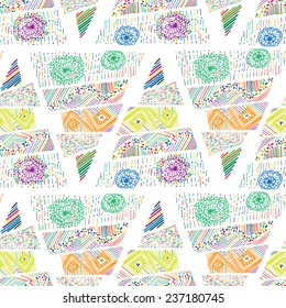 Abstract triangle fir-tree colorful seamless pattern