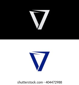 Abstract triangle forming capital letter V 