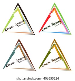 Abstract triangle frames with your text. Vector design.