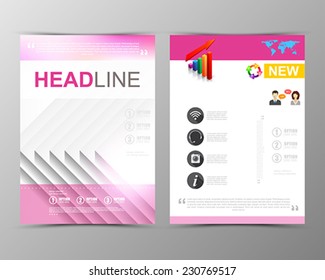 Abstract triangle geometric brochure template. Map. Flyer Layout. Flat Style. Infographic Elements. Minimalistic multifunctional media backdrop. Blurred. Icons.   Vector illustration. 