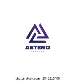 Abstract Triangle Geometric Game Logo Design Template