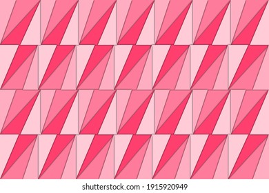 Abstract triangle geometric seamless polygon background, vector illustration in pink and red colors.
