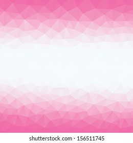 Abstract triangle geometric shapes background. Backdrop,wallpaper, banner, site design template. Vector illustration in pink and white color.