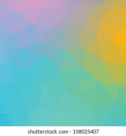 Abstract triangle geometric shapes background. Backdrop,wallpaper, banner, site design template. Vector illustration in pink,purple,blue,green,orange, color.