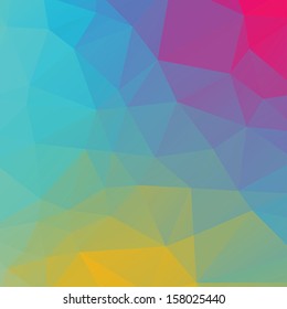 Abstract triangle geometric shapes background. Backdrop,wallpaper, banner, site design template. Vector illustration in pink,purple,blue,green,orange color.