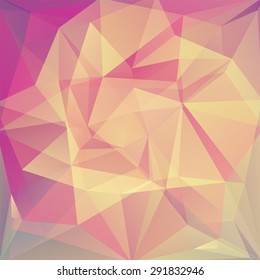 Abstract triangle geometric shapes background. Backdrop,wallpaper, banner, site design template. Vector illustration in purple, orange, red, blue,pink color.