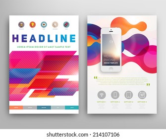 Abstract Triangle Geometric Vector Brochure Template. Flyer Layout. Flat Style. Infographic Elements.