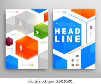 Abstract Triangle Geometric Vector Brochure Template. Flyer Layout. Flat Style. Infographic Elements.