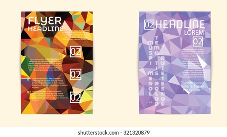 Abstract Triangle Geometric Vector Brochure Template. Flyer Layout. Flat Style. design for print,in A4 size