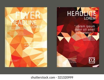 Abstract Triangle Geometric Vector Brochure Template. Flyer Layout. Flat Style. design for print,in A4 size