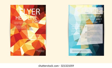Abstract Triangle Geometric Vector Brochure Template. Flyer Layout. Flat Style. design for print,in A4 size