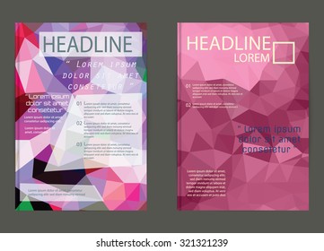 Abstract Triangle Geometric Vector Brochure Template. Flyer Layout. Flat Style. design for print,in A4 size