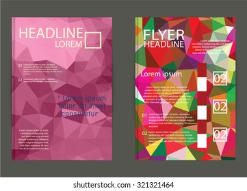 Abstract Triangle Geometric Vector Brochure Template. Flyer Layout. Flat Style. design for print,in A4 size