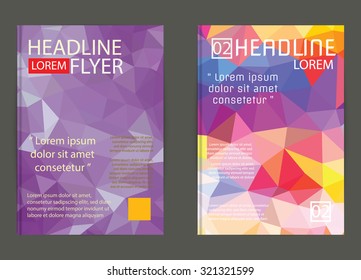 Abstract Triangle Geometric Vector Brochure Template. Flyer Layout. Flat Style. design for print,in A4 size