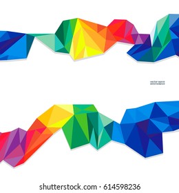 Resumen de bandas de onda geométrica triangular sobre un fondo blanco. Patrón polgonal vectorial para su diseño.