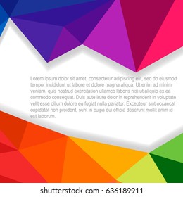 Abstract triangle geometric wave stripes border on a white background. Vector polygonal pattern for your design.