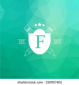 Abstract Triangle Geometrical Background with logotype, Vector Illustration EPS10