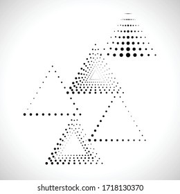 Abstract Triangle Geometrical Background . Modern Halftone Dotted Logo . Vector.