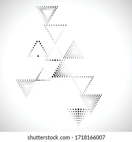 Abstract Triangle Geometrical Background . Modern Halftone Dotted Logo . Vector.