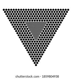 Antecedentes geométricos del triángulo abstracto. Logotipo moderno de tonos de media dotado . Vector.