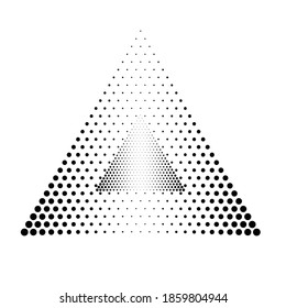 Abstract Triangle Geometrical Background . Modern Halftone Dotted Logo . Vector.