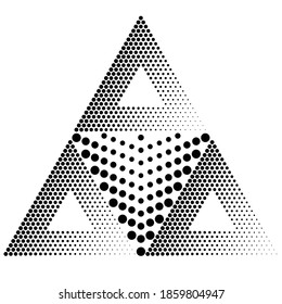 Abstract Triangle Geometrical Background . Modern Halftone Dotted Logo . Vector.