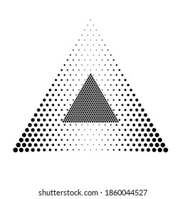 Abstract Triangle Geometrical Background . Modern Halftone Dotted Logo . Vector.