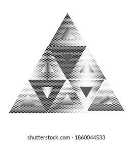 Antecedentes geométricos del triángulo abstracto. Logotipo moderno de tonos de media dotado . Vector.