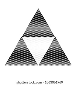 Abstrakter dreieckiger geometrischer Hintergrund . Modernes, gepunktetes Logo von Halftone. Vektorgrafik.