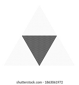 Antecedentes geométricos del triángulo abstracto. Logotipo moderno de tonos de media dotado . Vector.