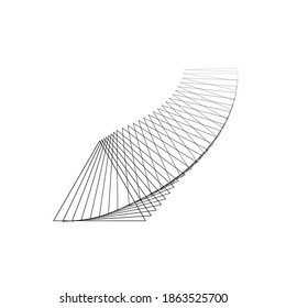 Antecedentes geométricos del triángulo abstracto. Logo de líneas triangulares modernas. Vector.