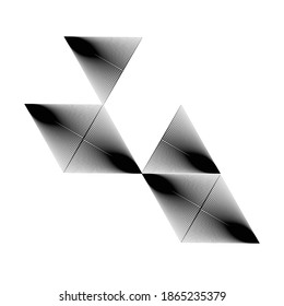 Antecedentes geométricos del triángulo abstracto. Logo de líneas triangulares modernas. Vector. Op art.