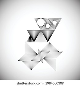 Antecedentes geométricos del triángulo abstracto. Logo de líneas triangulares modernas. Vector.