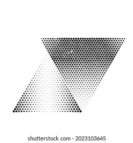 Abstrakter dreieckiger geometrischer Hintergrund . Modernes, gepunktetes Logo von Halftone. Vektorgrafik.